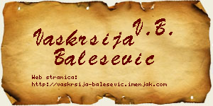 Vaskrsija Balešević vizit kartica